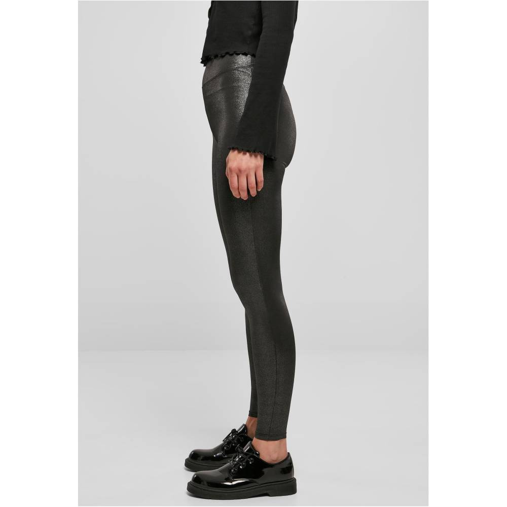 Urban Classics - High Waist Glamour sparklingblack Gamaschen - Schwarz